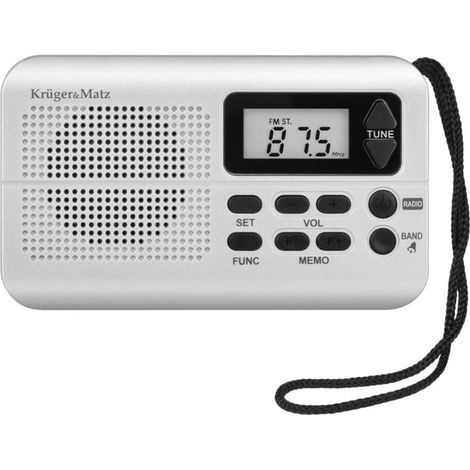 Radio portátil KrugerMatz FM AM JACK alimentada por pilas (1/4)
