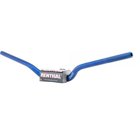 Manillar Renthal Fatbar MX azul, diámetro 28,6 mm (1 1/8 pulgadas) con esponja, modelo McGrath / almohadilla corta