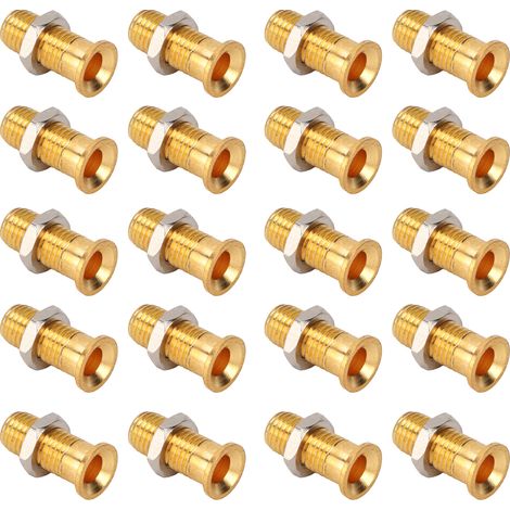 20pcs prise banane femelle 21.140 cuivre étamé or 4mm avec écrou M6 pour test électrique et mesure (1/5)