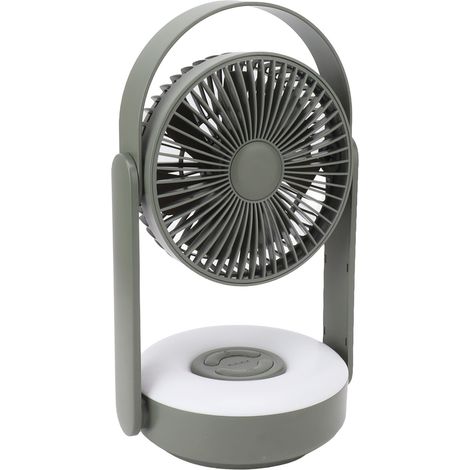 Kompakter LED-Tischventilator, 10000-mAh-Akku, USB-Wandhalterung, 110° automatische Oszillation, Fernbedienung, Nachtlicht, grün (1/5)