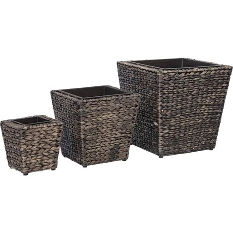 Fioriera rialzata piante fiori giardino 3 pz Giacinto d'acqua marrone 020001341