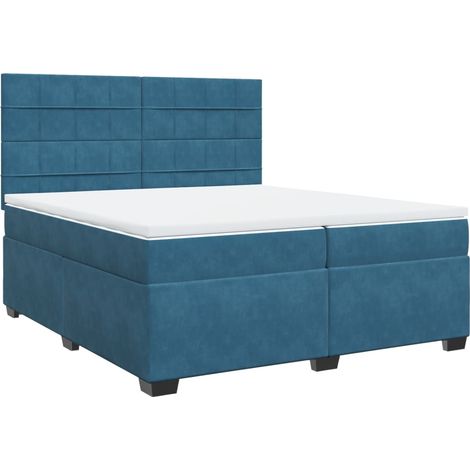 vidaXL Sommier à lattes de lit et matelas Bleu 200x200 cm velours (1/5)