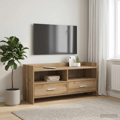 vidaXL Mueble de TV 100 x 33 x 47 cm Roble artisan (1/5)