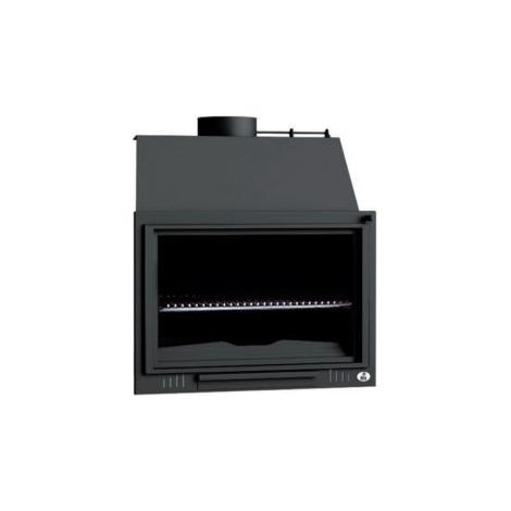 Fm Calefaccion – Foyer barbecue en fonte 80 cm BH180 – Encastrable avec grille inox – Acier au carbone 4mm – Sortie fumées 200mm