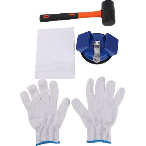 Kit de réparation des joints de sol avec maillet et ventouse pour sols stratifiés, LVP, PVC et bois (bleu) (1/5)