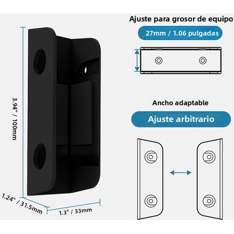 Support d'ordinateur portable sous bureau, organisateur de bureau avec pad en silicone antidérapant pour rangement et fixation (1/5)