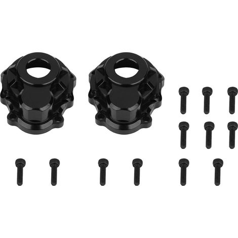 1 Paar Radkappen aus Aluminiumlegierung für Vorder- und Hinterachse für Traxxas TRX-4 1:10 RC-Car (Schwarz) (1/5)
