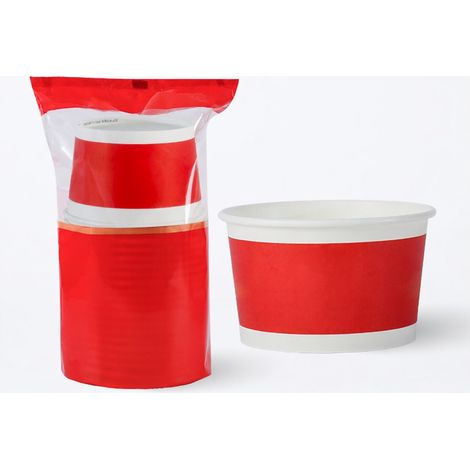 Bol en papier épais jetable 520 ml à motif porte-bonheur, 20 pièces