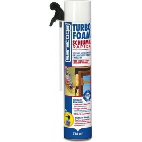 Turbo Foam 750ml Schiuma Espansa Espansiva Schiuma Rapida Valvola Sicurezza