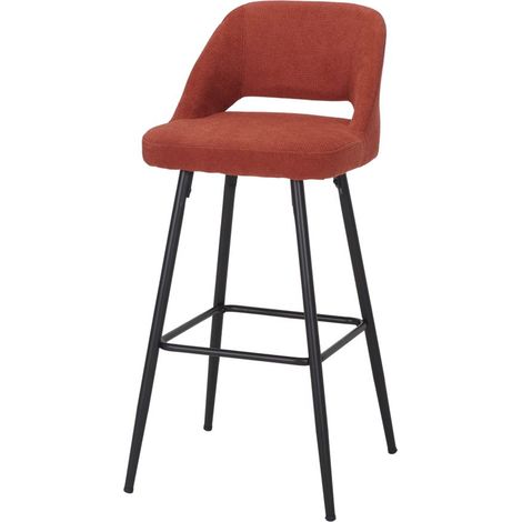 AUTRES Tabouret haut tapissé avec un style Mid Century - modèle 066 - terracotta (1/4)