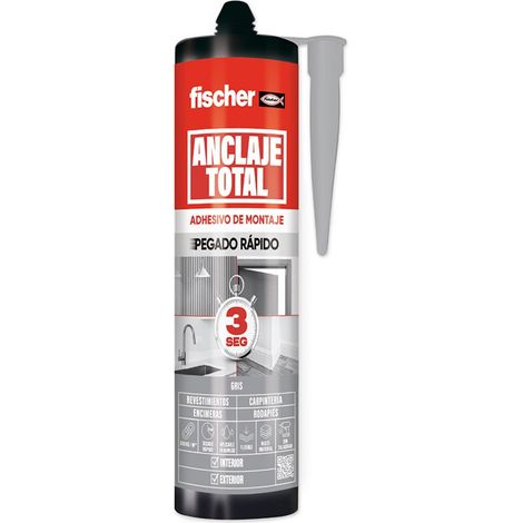 Colle Total Anchor Fast Adhesive 3 secondes pour usage intérieur/extérieur, grise, 290 ml (1/2)