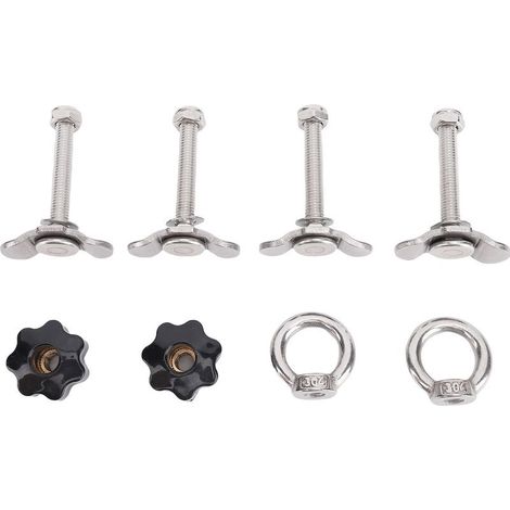 Kit de montage d'écrou de goujon fileté à double cosse en L M8x60mm en acier inoxydable robuste pour camion, remorque, contrôle du fret, pick-up, camping-car, ATV. (1/4)