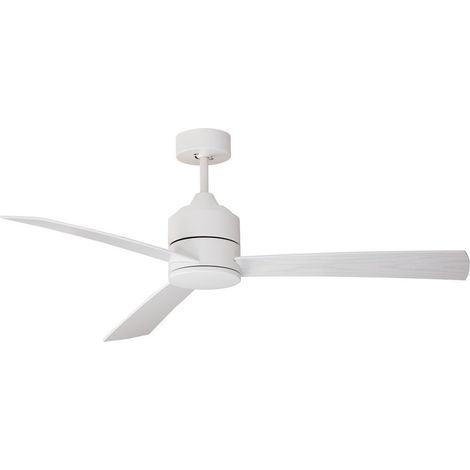 Merano Laval Ventilateur de plafond en aluminium blanc, blanc, contreplaqué de chêne