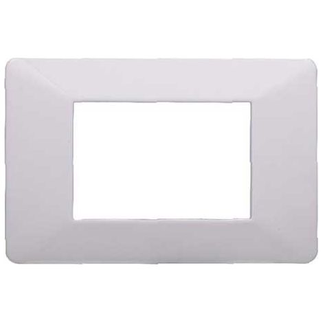 Plaque compatibles Vimar Plana 3 modules plastique couleur blanc Ettroit EV83301