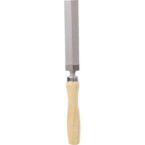 Ortviai Lime en diamant rhomboïdale pour bois, verre et céramique – 125 mm avec manche en bois (1/5)