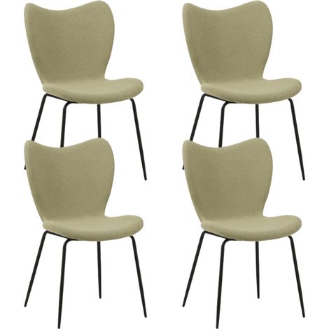 Set aus 4 Esszimmerstühlen Sia Grün Bouclé-Stoff - Ohne Armlehnen (1/5)