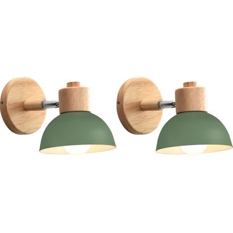 AMXCNOY Applique murale rétro 15 cm en bois et métal avec angle réglable, pour bureau, chambre ou salon, tension 110–240 V, culot E27 (1/5)