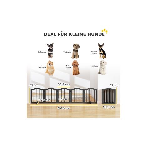 Barrière pour chien noire à 5 panneaux autoportante et pliable avec pieds stables pour maison et jardin (1/5)