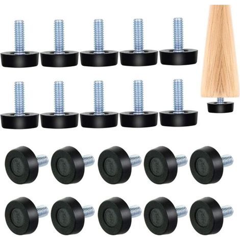 Set mit 22 Nivellierfüßen – verstellbar und kompakt – Schrauben mit M8-Gewinde – 23 x 27 mm – ideal für Möbel und Stühle (1/4)