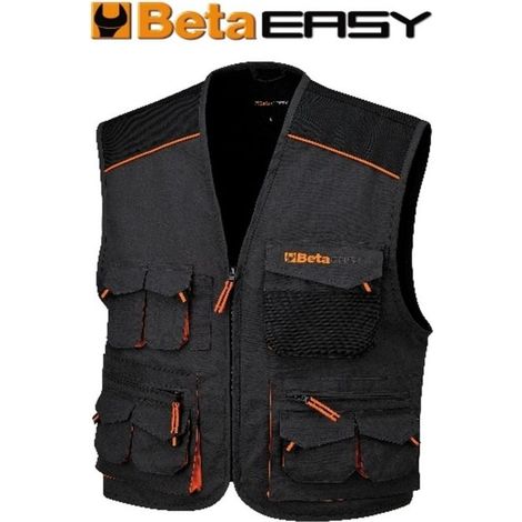 Beta 79070900 Beta Easy Gilet Multitasche da Lavoro T-C Canvas 65% Poliestere 35% Cotone 260 g-m² colore Grigio
