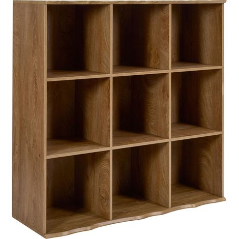 Rangement Modulable 9 Cases Forest - Étagère Bois Panneaux de Particules - Grande Capacité Organisation Polyvalente Salon Bureau - Marron (1/5)