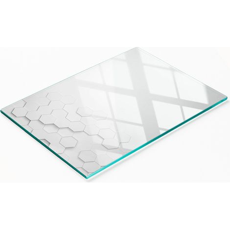 Plateau de service décoratif en verre hexagonal pour apéritifs, 80 x 52 cm (1/5)