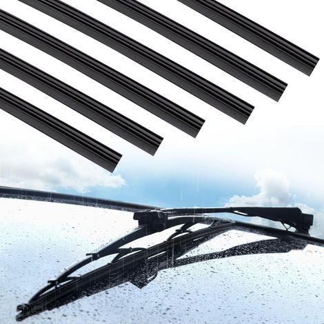 Caoutchouc Essuie Glace Universel, 6 Pièces de Caoutchouc d'Essuie-Glace, Lame Essuie Glace de Remplacement, Compatible avec Tous les Essuie-Glaces (800mm) (1/5)