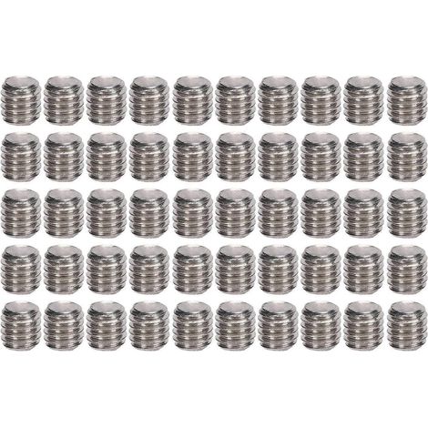 50-teiliges Sortiment an Gewindestiften A2-70 Edelstahl-Madenschrauben M3x3