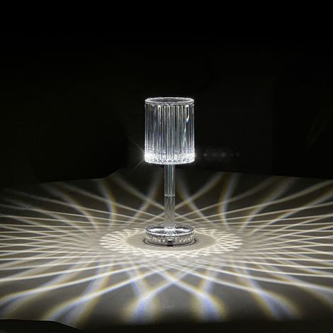 Lampe de table Gatsby Espagne, lampe tactile en cristal, veilleuse en acrylique à effet diamant, rechargeable, avec télécommande tactile RGB16 couleurs. (1/4)