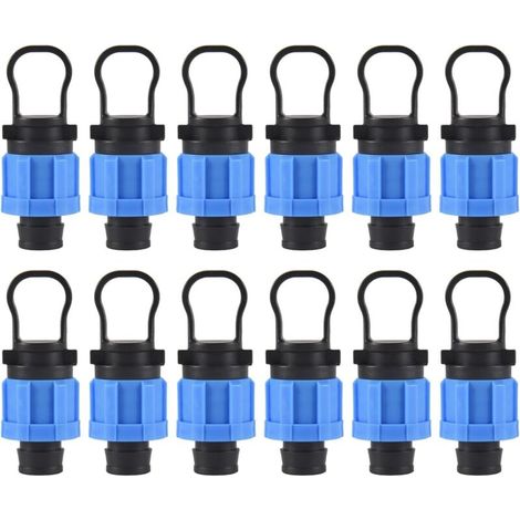 Packung mit 12 1/2"-Tropfbewässerungs-Endkappen - Universeller Anschluss - Kompatibel mit 16-17 mm Tropfstreifen (1/4)