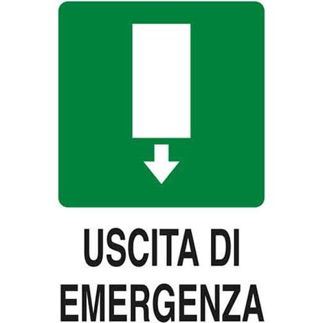 CARTELLO 'USCITA DI EMERGENZA' 20x30 cm Q.TA 10