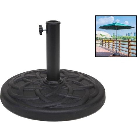 TrAdE Shop Traesio - Base Per Ombrellone Supporto Rotondo Per Patio Esterno Resistente ø46xh33cm Nero 016595 - (1/5)