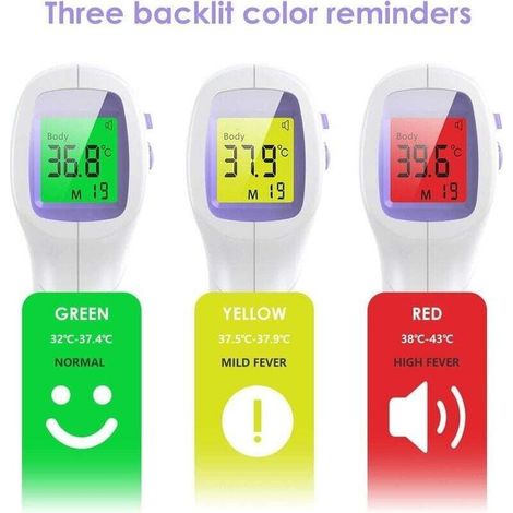 Thermometer frontal infrared digital without contact IR Tools Fahrenheit/Celsius (℉/℃) (1/4)