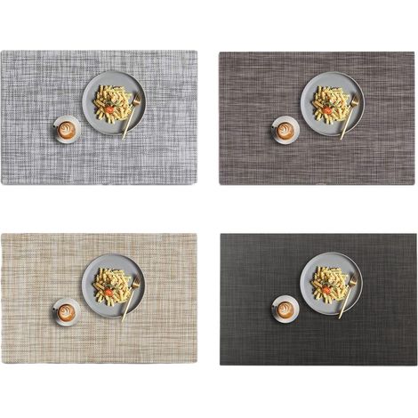 Placemats - Pvc - 45 X 30 Cm - Non Slip - Heat Resistant - Washable - Set Of 4 (1/5)