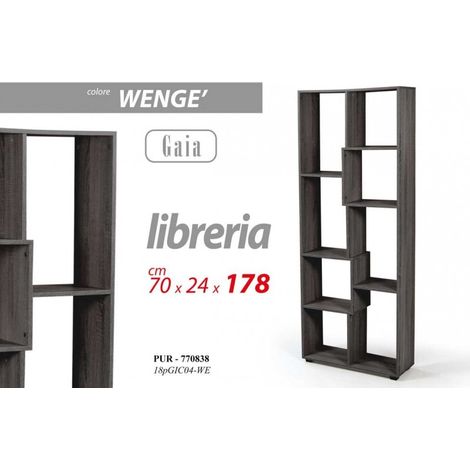 Libreria irregolare cm 70 x 24 x 178 h grigio
