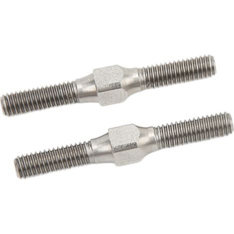 Lot de 2 biellettes de direction en acier pour voiture RC ARRMA Granite 1/10, finition argentée, aspect soigné et performances stables. (1/5)