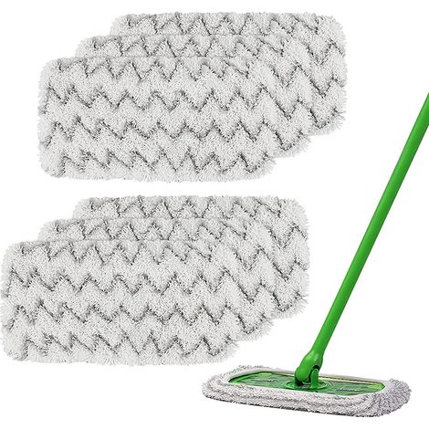 Compatible avec les accessoires de rechange pour balais plats Swiffer Sweeper (lingettes de rechange en microfibre, têtes de balai). (1/5)