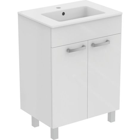 Ensemble IS Eurovit avec lavabo et meuble sous-vasque blanc