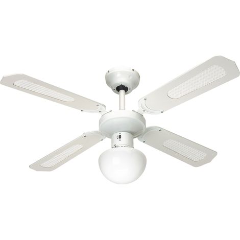 Ventilateur de plafond BALI 50W – Ø107cm – 4 pales MDF certifiées FSC – Sélecteur 3 vitesses – Réversible pour été/hiver – Globe E27 – Farelek