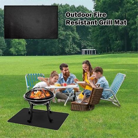 Tapis de sol pliables et résistants à l'huile pour barbecue ignifugé B-- (1/5)