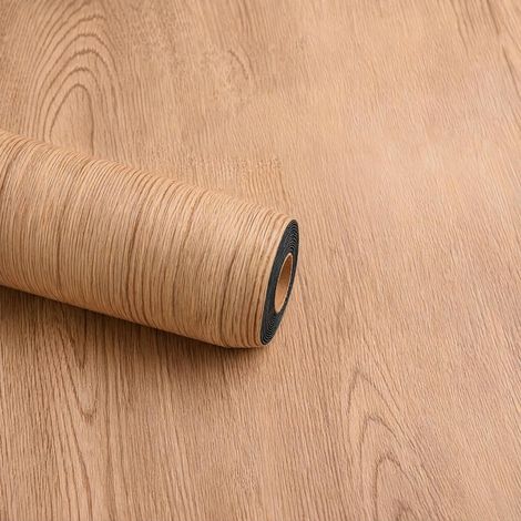 Revêtement de sol en PVC autocollant facile d'entretien - Aspect bois - Vendu au mètre - Pour cuisine, salon, salle de bain, chambre à coucher - 40 x 300 cm - Bois chene veiné (1/5)