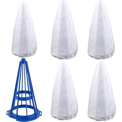 Filtre à vide en coton et cadre de filtre conique pour filtre Pool Blaster Water Tech Centennial (1 cadre de filtre conique + 5 sacs filtrants) (1/5)