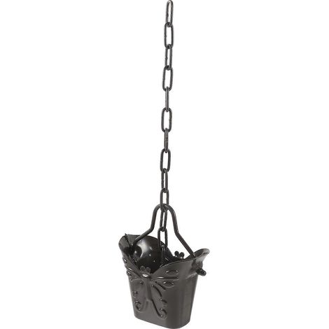 Chaîne de pluie papillon en alliage d'aluminium couleur café, pour la maison, design durable (1/5)