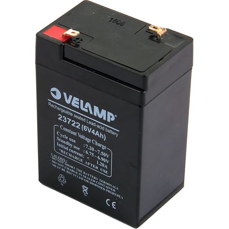 BATTERIA RICARICABILE mm.70 x 48 x h.107 - 4 Ah  - VELAMP