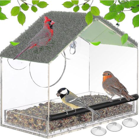 Fenstervogelfutterhaus mit starken Saugnäpfen - (1/4)