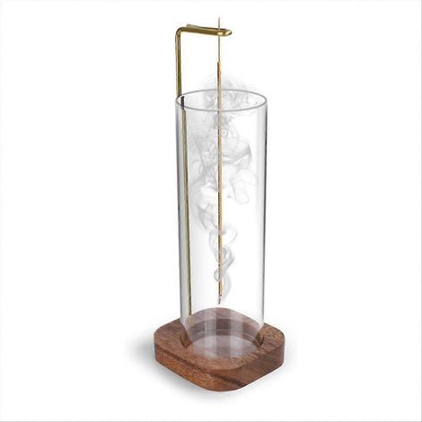Räucherstäbchenhalter mit herausnehmbarem Ascheauffangbehälter aus Glas (1/5)