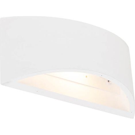QAZQA Moderno Lámpara de pared inteligente blanca 20 cm con WiFi G9 - Tum Yeso Redonda Adecuado para LED Max. 1 x 2.5 Watt