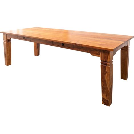 tavolo da pranzo in legno di Acacia 200x100x76 miele dorato laccato OXFORD 0606