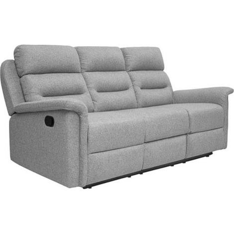 Canapé de Relaxation 3 Places Tissu "Katonio" 191cm Gris (1/5)