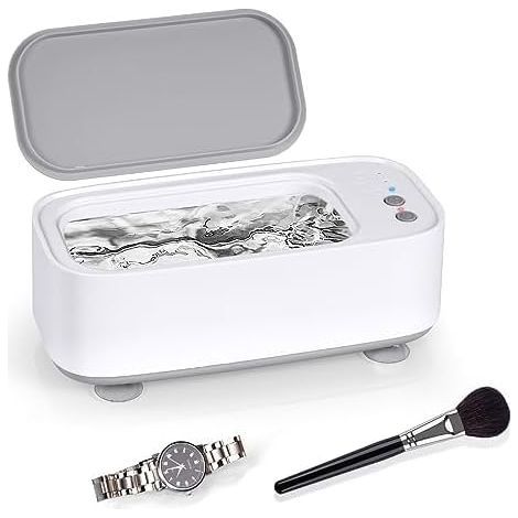 Nettoyeur a Ultrasons, Appareil de Nettoyage Ultrasons avec 3 Modes de Nettoyage, Machine de Nettoyeur à Ultrasons 45000 Hzpour Bijoux Collier Lunettes Montres (1/5)
